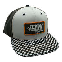 Gray Snapback Hat with DW Patch on Front and DW Logo on Side