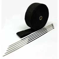 Fiberglass Header Wrap 2in x 50ft w/Ties - Black