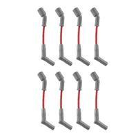 Spark Plug Wire Set Spark Plug Wire set, Red with Grey 45 degree boots designed for 2010-15 Camaro SS with a 6.2L V8 and shorty headers
