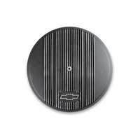 Vintage Series GM Licensed Air Cleaner - Satin Black Machined 14" x 4" Air Cleaner Kit w/ Premium Filter - GM "Bowtie" Logo & Vintage Fins