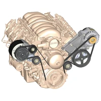 LS/LT High-Mount Complete Accessory Drive Kit- Black Finish Includes R4 A/C Compressor, Alternator, Power Steering Pump, Belt & Pulleys