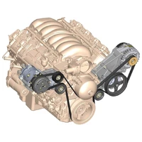 LS/LT High-Mount Complete Accessory Drive Kit- Black Finish Includes SD508 A/C Compressor, Alternator, P/S Pump, Tensioner, Belt, & Pulleys