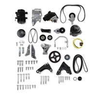 Low Mount LSA Accessory Drive Bracket Kit - Complete - Black Small Block Chevrolet - Gen III/IV - LSA