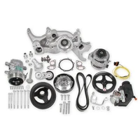 Mid-Mount Complete Accessory System LS Engine Drive includes SD7 A/C Compressor, Alternator, P/S Pump, Tensioner, Belt, Crank Damper & Pulleys