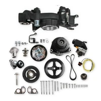 Mid-Mount Race Accessory System-Black Finish LS Engine Drive includes Alternator, P/S Pump, Tensioner, Crank Damper, Belt, & Pulleys