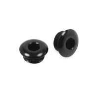 Fuel Inlet Plug -8 AN Port Plug w/ O-Ring Seal, Black Anodized Aluminum - 2 pieces