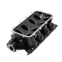 Black 351W Ford Hi-Ram Carbureted Manifold Base Black Ford 351W 9.5" Deck Ford Hi-Ram Intake Manifold Base