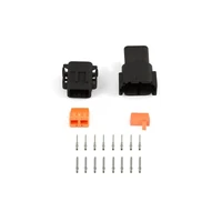 Plug and Pins Only - Matching Set of Deutsch DTM-8 Connectors - Black Keyway B - 7.5 Amp