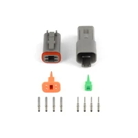 Plug and Pins Only - Matching Set of Deutsch DT-4 Connectors (DT06-4S + DT04-4P) - (13 Amp)