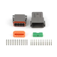 Plug and Pins Only - Matching Set of Deutsch DT-12 Connectors (DT06-12S + DT04-12P) - (13 Amp)