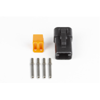 Plug and Pins only - Male Deutsch DTP-06-4S - Black connector - 25Amp