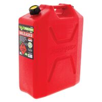 Fast Flow Plastic Fuel Can 20L Unleaded Red