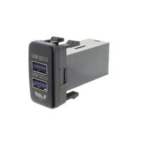 Dual QC3 USB Socket - Blue (Hilux/Landcruiser 100 Series 98-13)