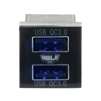 Dual Usb Socket QC3 OE RPL Blue LED (New Toyota Square)
