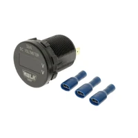 OLED Dual Voltmeter 5-60V DC 29mm Dia Amber OLED