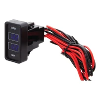 Rectangle Rocker Dual Voltmeter Blue LED