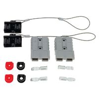 Pkt 2 Grey 50Amp Connector Kit W/2X Plastic Covers 4X Cable
