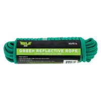 15 Metre Green Rope with Reflective Weave