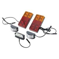 Trailer Lamp Kit incl uding 8M Lead License Plate Lamp Marker Lamps 7 Pin Flat Plug