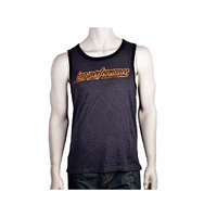 Mens Grey, Black and Orange Script Tank Top