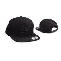 Script Logo Embroidered Snapback Cap - Black