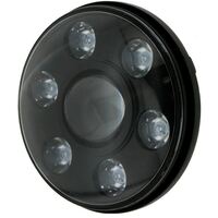 7" LED Headlight 9-36V High/Low Bean - Black Face 7LEDs 65 Watt