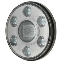 7" LED Headlight 9-36V High/Low Beam / DRL Chrome Face 7LEDs 65W