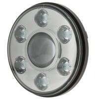 7" LED Headlight 9-36V High/Low Bean - Chrome Face 7LEDs 65 Watt