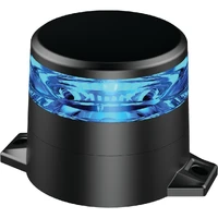 LED Blue Beacon 10-80V 2 Bolt Metal Mount 10Xstrbe 2Xrot Patterns Low Profile Class I