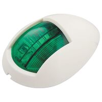 LED Starboard Nav Lamp 12/24V Green With White Housing