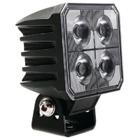 LED Square Work Lamp Spot Beam 10 Deg 9-36V 40W 4 Leds Black Housing 3,800Lmn Ip69K