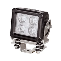 LED Square Work Lamp Flood Beam 9 - 36V 60W 4 Leds Black Housing 6,380 Lumens Ip69K