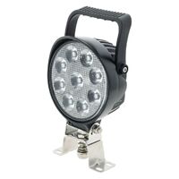 LED Round Spot Beam Work Lamp W/ Handle & Switch Black Housing