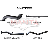 Exhaust Full System without Cat & without Muffler (D-Max 12+)