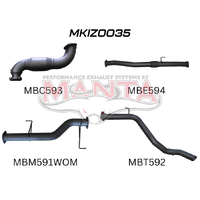 Exhaust Full System with Cat & without Muffler (MU-X 12+)