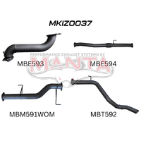 Exhaust Full System without Cat & without Muffler (MU-X 12+)