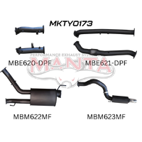 Dual 3in without Cat, Muffler, 4in Tailpipe with Rear MUF (Landcruiser VDJ200 07+)