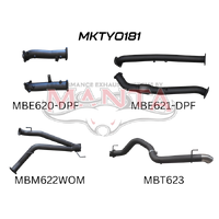 Dual 3in Turbo Back Pipe Only System 4in Tailpipe Exit (Landcruiser VDJ200 07+)