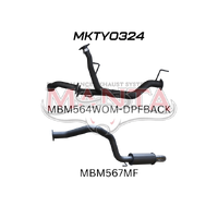 Dual 2.5in into Single 3in DPF Back with Rear Muffler 4in Tip (Landcruiser VDJ200 07+)