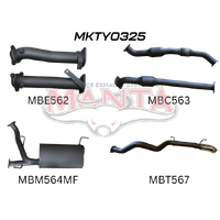 2.5in with Cat Muffler Center & Rear Tail Pipe incl 4in Dump Tip (Landcruiser VDJ200 07+)