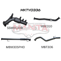 3in Turbo Back Hotdog with Cat (Hilux GUN125R 15+)