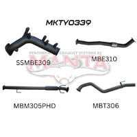 3in Turbo Back Hotdog with No Cat (Hilux GUN125R 15+)