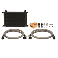 Universal Oil Cooler Kit, 25 Row - Black, Thermostatic