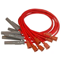 Super Conductor Spark Plug Wire Set, Chrysler 318-360, Socket For use on Chrylser 318-360 engines with Socket boots, Red jacket.