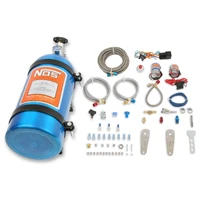 Single Fogger Wet Nitrous System - Multi-Fit For 8 Cylinder Multi-Point EFI Engines, includes 10 lb Blue Bottle. 75-125 hp.