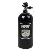 Nitrous Bottle 10 lb Nitrous Bottle w/ Black Finish & Super Hi Flo Valve - Includes Racer Safety Blow-Off & Gauge
