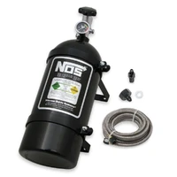 Nitrous Bottle 10 lb Nitrous Bottle w/ Black Finish & Super Hi Flo Valve w/ Mounting Brackets & Gauge