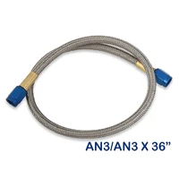 Stainless Steel Braided Hose -3AN 3-foot Blue Stainless Steel Braided Hoses