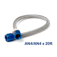 Stainless Steel Braided Hose -4AN 20-foot Blue Stainless Steel Braided Hoses