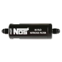 In-Line Hi-Flow Nitrous Filter, 4AN - Black High pressure nitrous filter, -4AN x -4AN in-line billet aluminum 140 micron